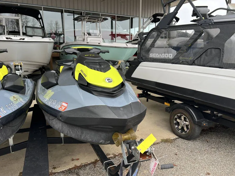 Slide: The Image of 2021 Sea-Doo Gti Se 170 Snd jet ski in a showroom. - 8