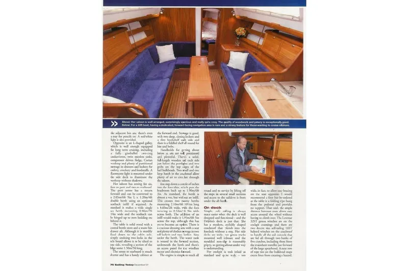 Slide: The Image of Interior view of 2007 Delphia 33 Sloop, featuring spacious cabin and woodwork. - 117