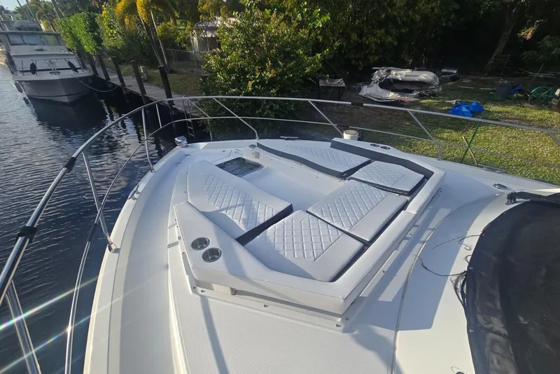 Slide: The Image of Engine compartment of 2018 Cruisers Yachts 50 Cantius with Volvo Penta components. - 43