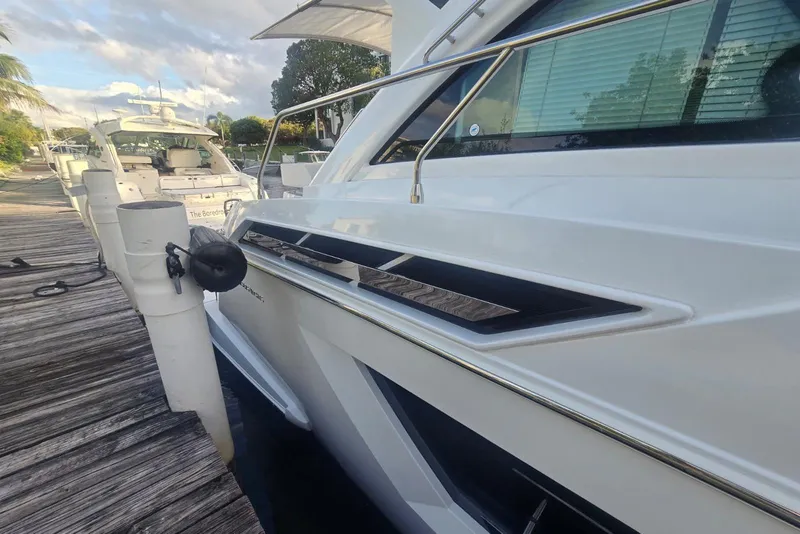 Slide: The Image of Volvo Penta IPS 600 engine in 2018 Cruisers Yachts 50 Cantius, featuring Kohler components. - 46