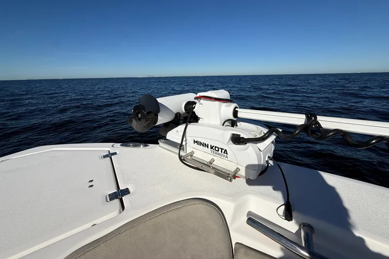 Slide: The Image of 2021 Sea Fox 288 Commander with Minn Kota Terrova motor on open ocean. - 57