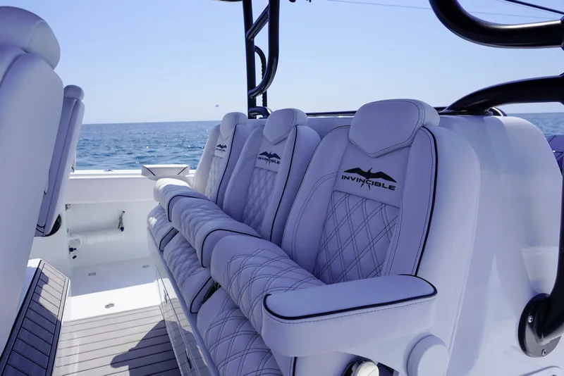 Slide: The Image of Luxurious seating on 2026 Invincible 40 Catamaran with ocean view. - 4