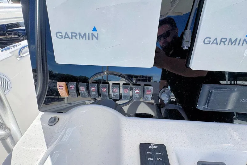 Slide: The Image of Dashboard of 2012 Tidewater 230 CC Adventure with Garmin navigation system. - 8