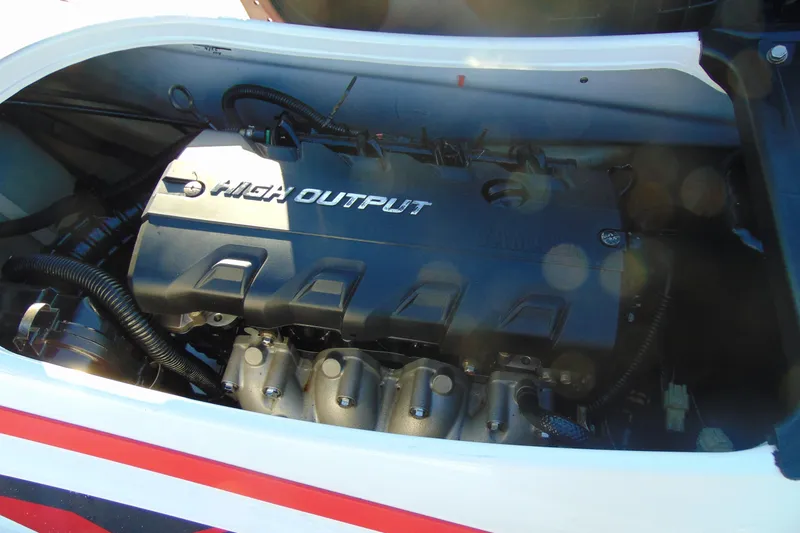 Slide: The Image of 2016 Yamaha WaveRunner VXR engine compartment with high output motor. - 12