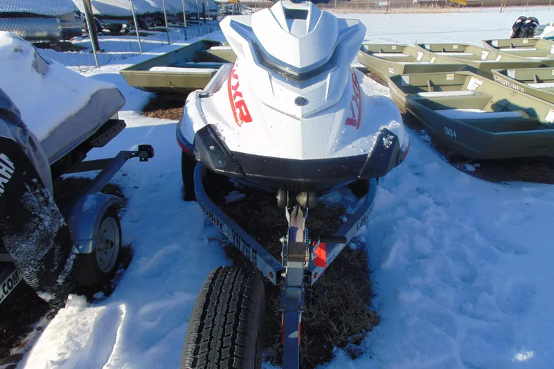 Slide: The Image of 2016 Yamaha WaveRunner VXR on trailer in snowy outdoor setting. - 4