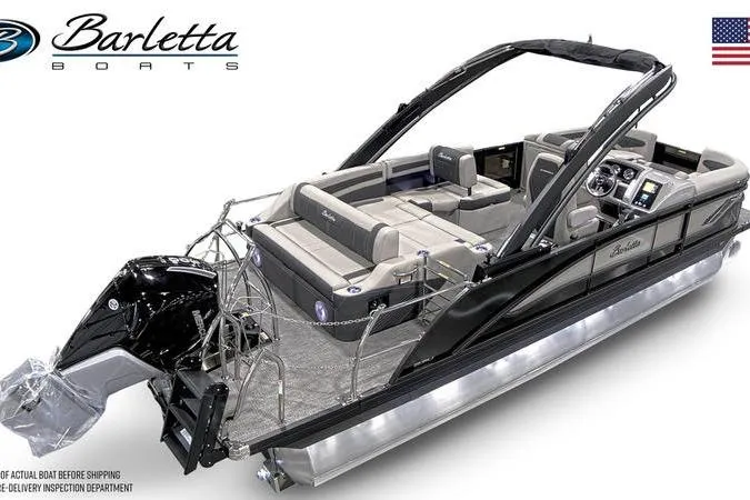 Slide: The Image of 2026 Barletta CORSA 23UCA pontoon boat with sleek design and modern features. - 7
