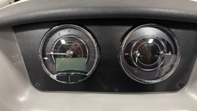 Slide: The Image of Dashboard of 2026 Barletta SANZA22QC with tachometer and fuel gauge. - 13