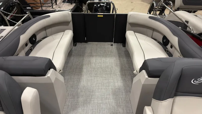 Slide: The Image of Interior of 2026 Barletta SANZA22QC with gray upholstery. - 17