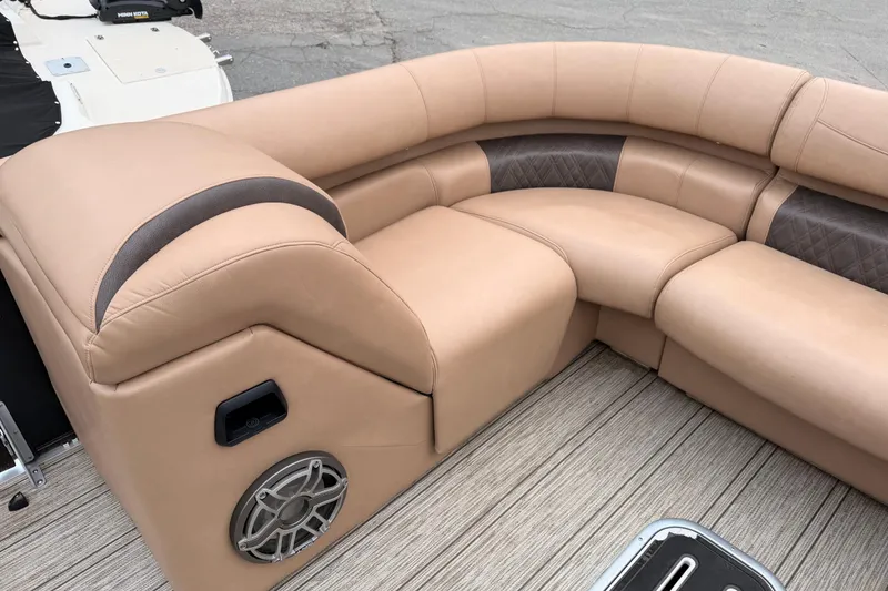 Slide: The Image of Luxurious seating on 2023 Premier 270 Intrigue REV 10 Wide Twin Engine boat. - 6