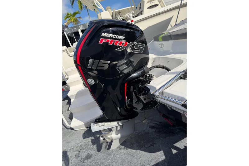 Slide: The Image of 2023 Tahoe T18 boat with Mercury Pro XS 115 outboard motor. - 5