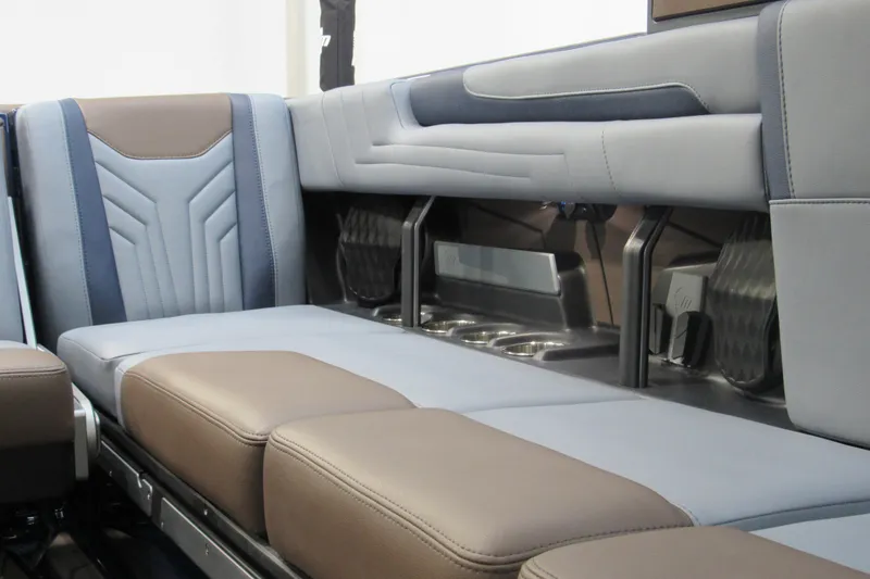 Slide: The Image of 2026 Malibu Wakesetter 25 LSV interior seating with modern design and premium materials. - 9