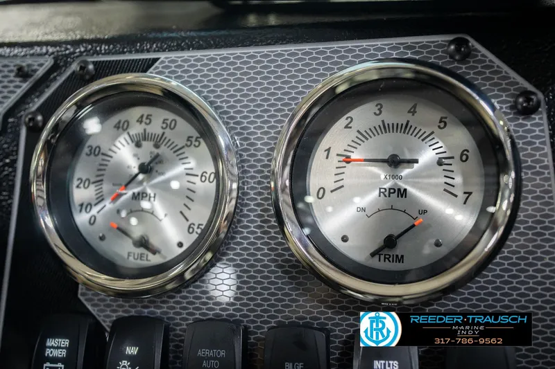Slide: The Image of Dashboard of 2026 Lund 1700 Explorer SS with speedometer and RPM gauges. - 34