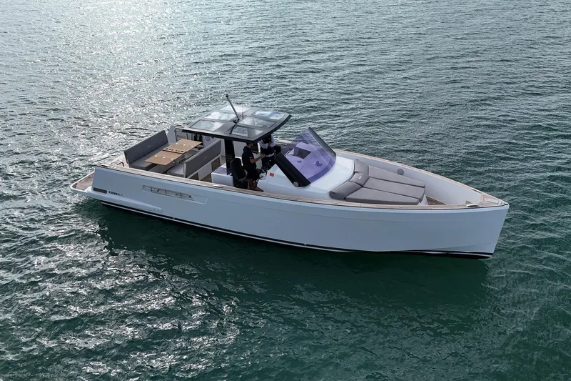 Slide: The Image of 2013 Fjord 40' Open yacht cruising on calm waters. - 23