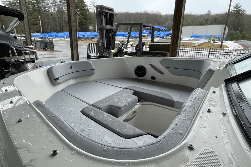 Slide: The Image of 2026 Bayliner VR4 Bowrider OB interior with wet seating and modern design. - 20