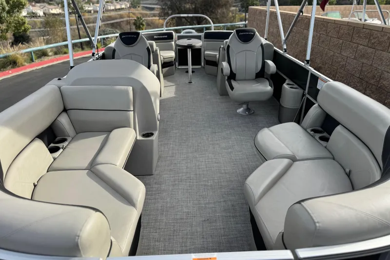 Slide: The Image of 2023 Berkshire 22RFX LE pontoon boat with spacious seating and modern design. - 9