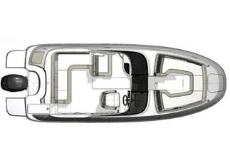 Slide: The Image of Manufacturer Provided Image: Top view of 2014 Sea Ray 240 Sundeck Outboard boat layout. - 23
