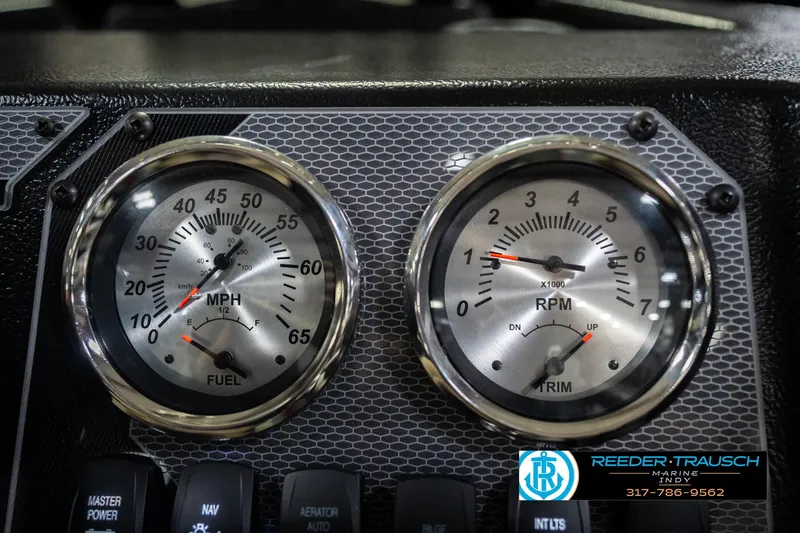 Slide: The Image of Dashboard of 2026 Lund 1675 Adventure SS with speedometer and RPM gauges. - 31