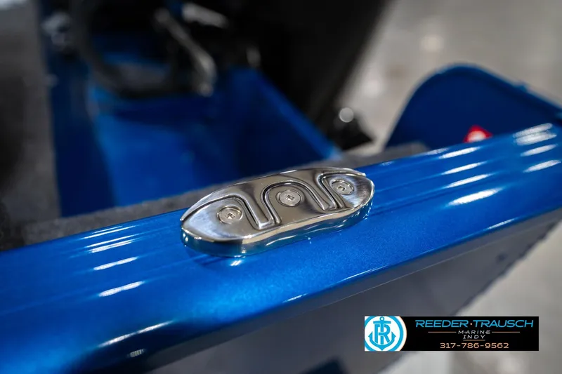 Slide: The Image of Close-up of 2026 Lund 1675 Adventure SS boat detail in blue. - 54