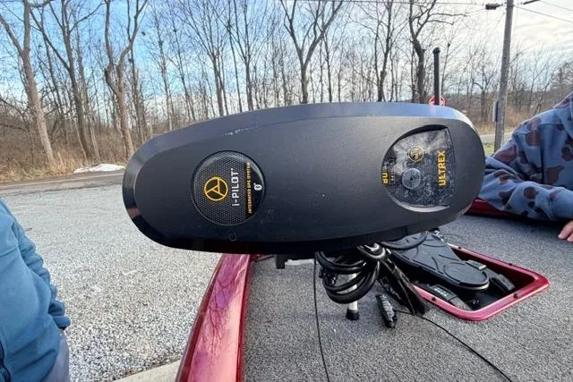 Slide: The Image of 2022 Vexus AVX1980 boat with i-Pilot Ultrex trolling motor on deck. - 8