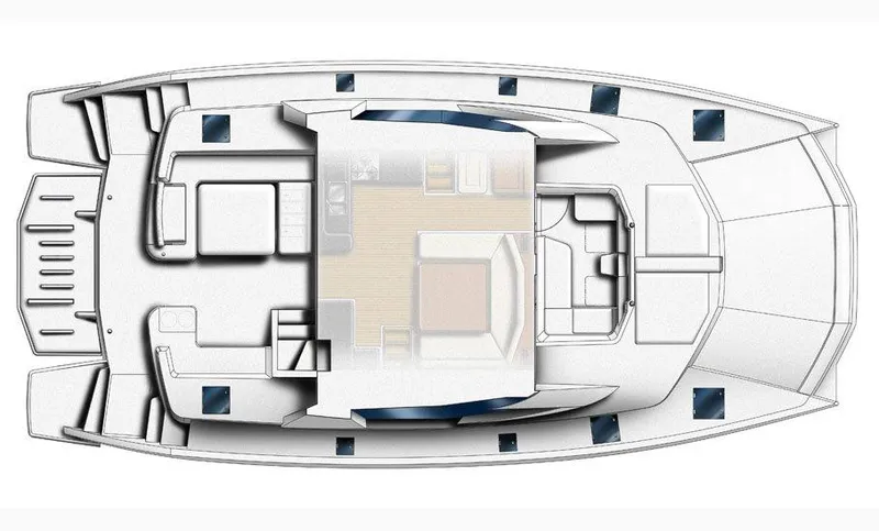 Slide: The Image of Luxurious interior of 2016 Leopard 51 Powercat with modern kitchen and cozy seating area. - 15