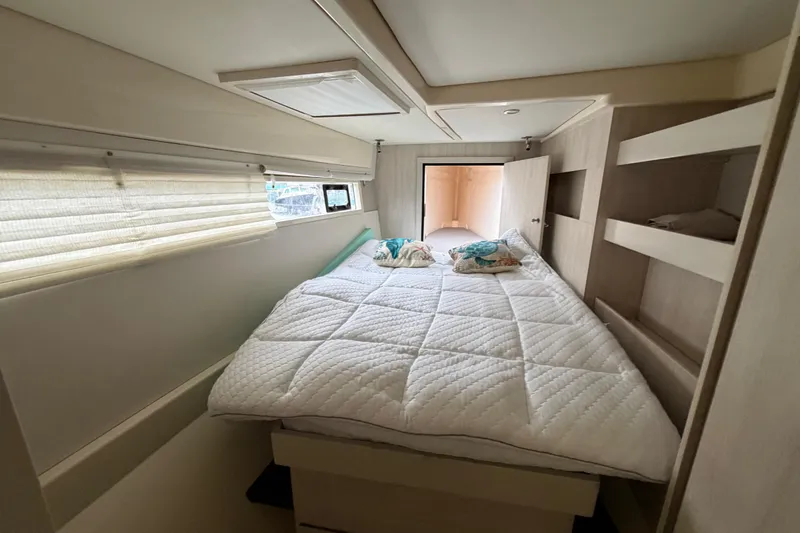 Slide: The Image of Interior cabin of 2016 Leopard 51 Powercat with cozy bed and modern design. - 25