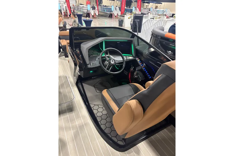 Slide: The Image of Modern 2026 South Bay Sport RS9 DC boat cockpit with sleek design and advanced controls. - 6