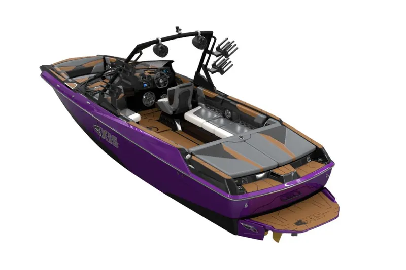 Slide: The Image of 2023 Axis A24 boat trailer with diamond plate steps and LED lights. - 11