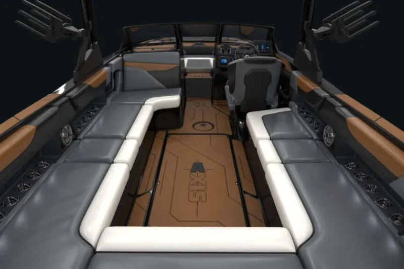 Slide: The Image of 2023 Axis A24 boat trailer hitch and wheel on pavement. - 9