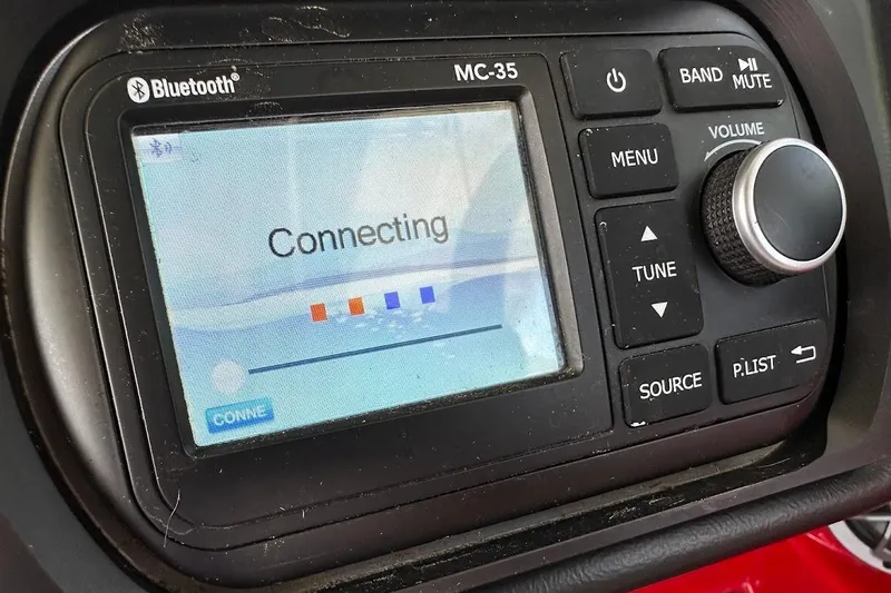 Slide: The Image of 2021 Axis A20 boat stereo system displaying Bluetooth connection screen. - 50