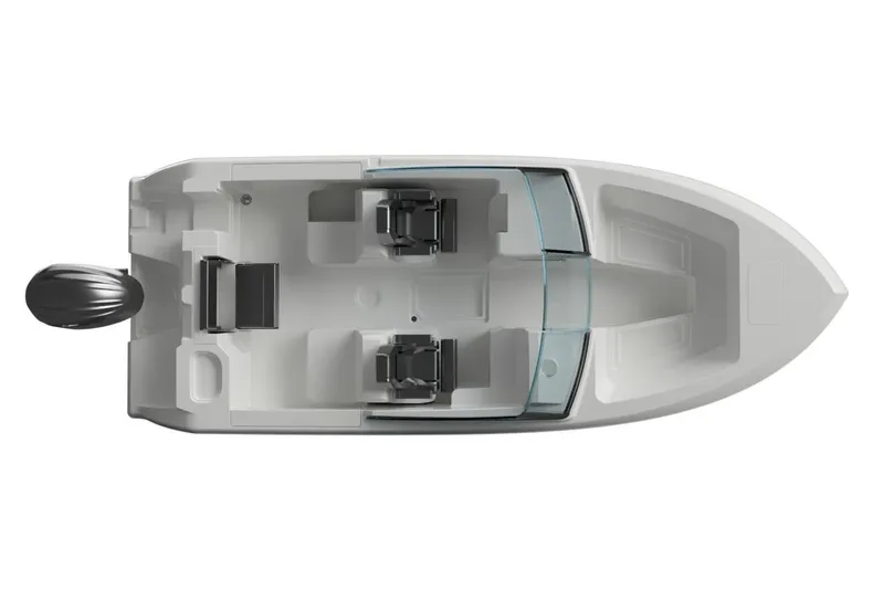 Slide: The Image of Manufacturer Provided Image: Top view of 2025 Aquasport 22AS Dual Console boat, showcasing seating and layout. - 5