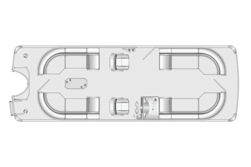 Slide: The Image of Manufacturer Provided Image: Top view layout of 2026 South Bay 525RS pontoon boat, showcasing seating and helm positions. - 13