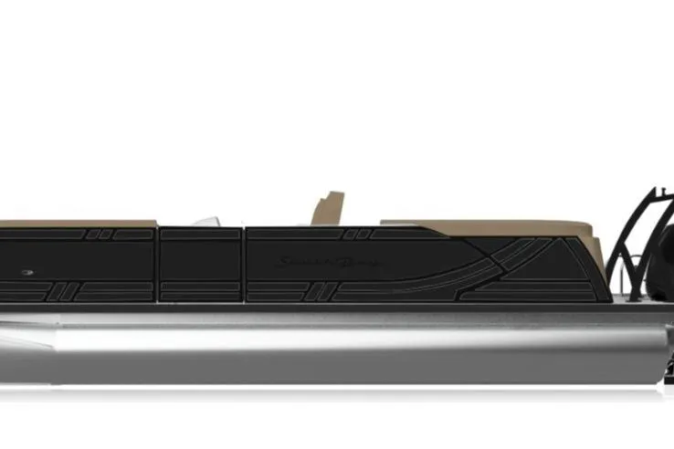 Slide: The Image of 2026 South Bay 525RS pontoon boat, sleek design, side view, modern features. - 14