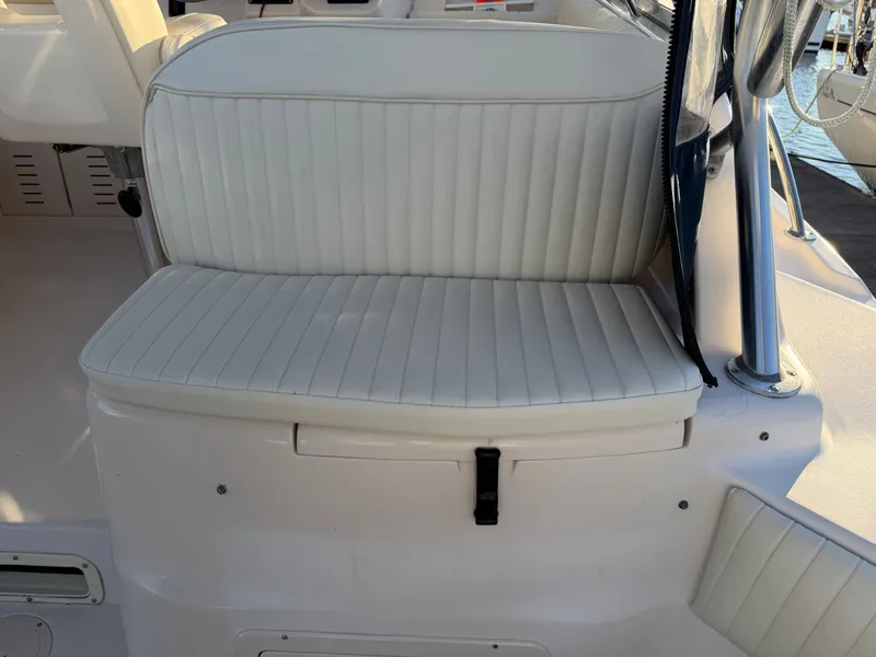 Slide: The Image of White bench seat on 2004 Grady-White Express 330 boat. - 22