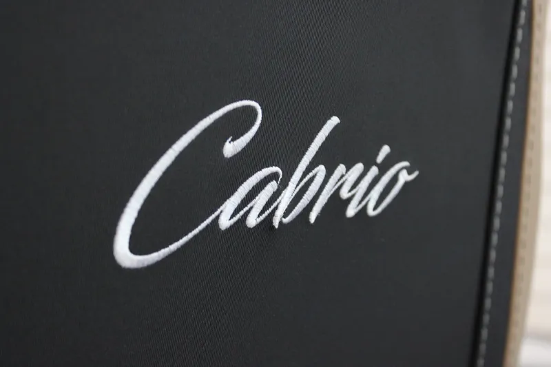 Slide: The Image of Barletta C24U 2026 Cabrio logo on black leather upholstery. - 16
