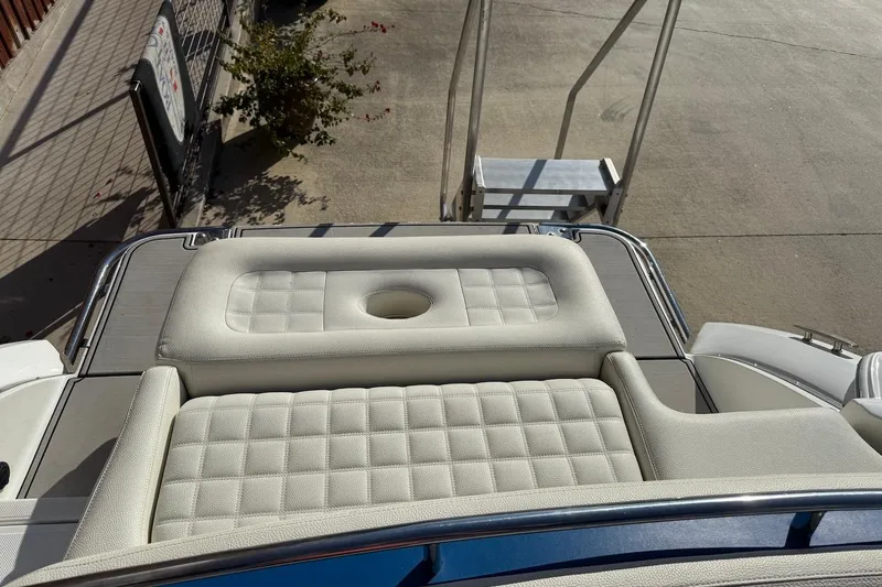 Slide: The Image of 2021 Cobalt R3 Surf boat with cushioned seating and swim platform. - 4