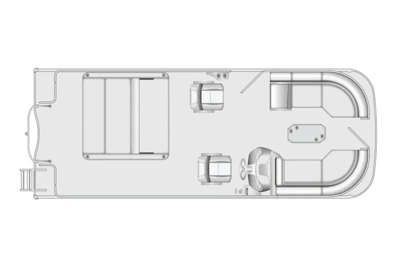 Slide: The Image of Manufacturer Provided Image: Top view of 2026 South Bay S224UL boat layout, featuring seating and helm positions. - 3