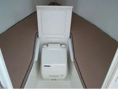 Slide: The Image of Interior of a 2007 Retro Cape Island Trawler with portable toilet. - 13