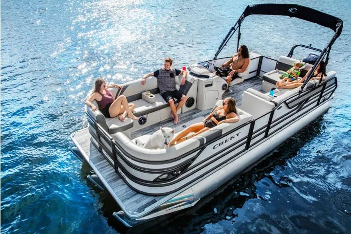 Slide: The Image of Control panel of 2018 Crest Classic 250 SLS boat with labeled switches. - 4