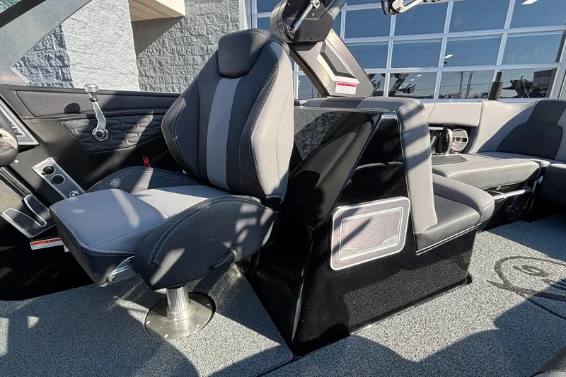 Slide: The Image of 2022 MasterCraft X26 interior with sleek seating and modern design. - 23