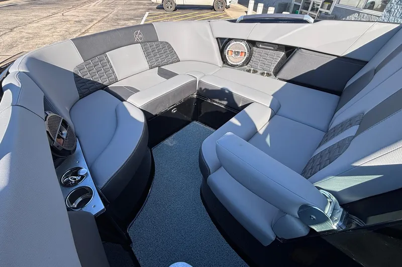 Slide: The Image of Luxurious interior of 2022 MasterCraft X26 boat with plush seating and modern design. - 64