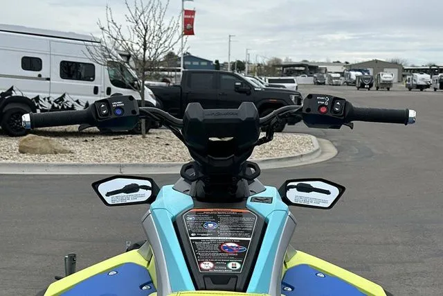 Slide: The Image of 2026 Yamaha WaveRunner Jetblaster Pro in blue and yellow, close-up of controls. - 13