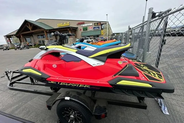 The Image of 2026 Yamaha WaveRunner JETBLASTER PRO in red on trailer. - 1