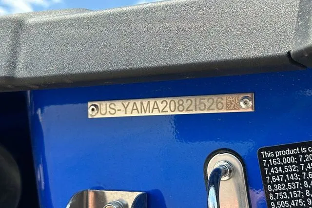 Slide: The Image of Yamaha WaveRunner 2026 serial number on blue background. - 34