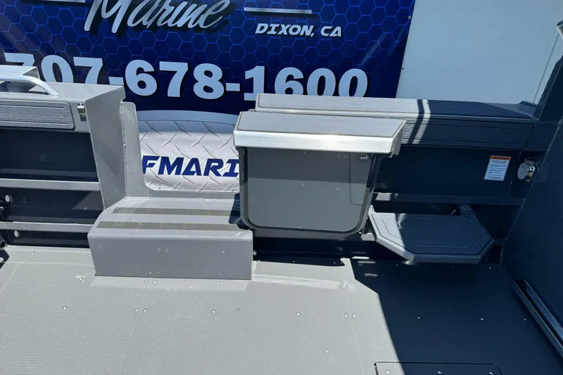 Slide: The Image of Interior view of a 2026 Duckworth 28 Offshore boat, showcasing seating and storage. - 20