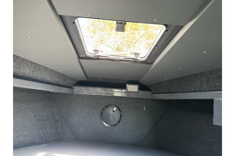 Slide: The Image of Interior cabin view of 2026 Duckworth 28 Offshore boat with ceiling hatch. - 45