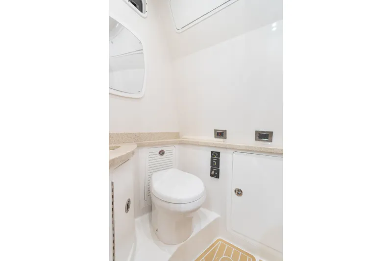 Slide: The Image of Luxurious bathroom in 2018 HCB 53 Suenos RXV yacht with modern fixtures. - 50