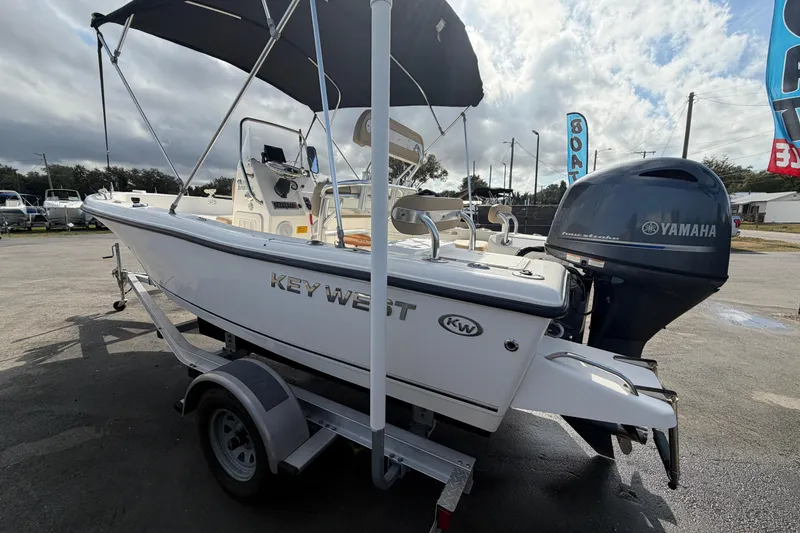 Slide: The Image of 2020 Key West 176 Sportsman CC boat with Yamaha engine on trailer. - 8