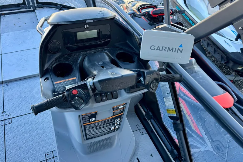 Slide: The Image of 2024 Sea-Doo Switch Sport 18 dashboard with Garmin navigation system. - 7