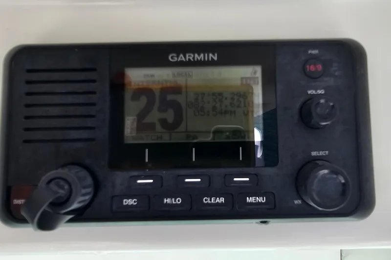 Slide: The Image of Garmin marine radio display on 2021 Everglades 273 Center Console boat. - 20