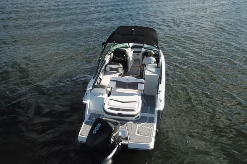 Slide: The Image of 2022 Monterey 255SS Super Sport boat on water, aerial view. - 4